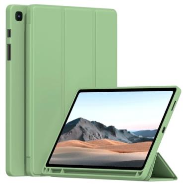 Imagem de Ocricll Capa para Samsung Galaxy Tab S6 Lite 10,4 polegadas 2024/2022/2020, capa traseira de TPU macio, leve, inteligente, hibernar/despertar, com suporte de caneta S, verde matcha