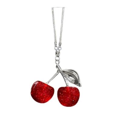 Imagem de ToBeQueen Pingente Mirrior retrovisor de carro cereja, prata/vermelho