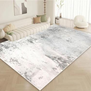 Imagem de Tapete minimalista moderno em tons claros para sala de estar, área do sofá, mesas de centro, sem fiapos, decoração para quarto (100x160cm 39,4x63in/Sem fiapos-1)