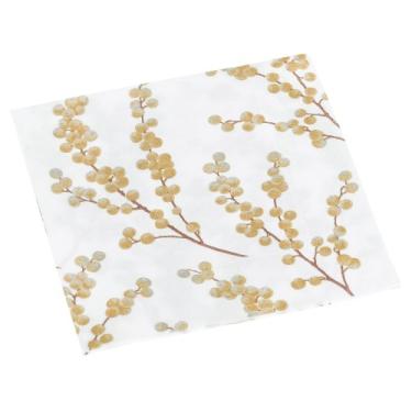 Imagem de Guardanapo de papel para coquetel Entertaining with Caspari, branco e dourado, caixa com 40
