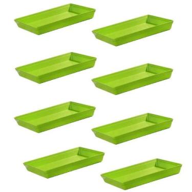 Imagem de Conjunto De Travessa Stillo Rasa Vemplast G 8 Peças Verde