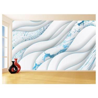 Imagem de Papel De Parede 3D Estilo Marmore Cores Formas 3,5M Mbr14 - Você Decor