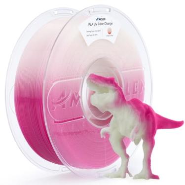 Imagem de AMOLEN Filamento de impressora 3D PLA, UV ou mudança de cor da luz solar para filamento PLA vermelho 1,75 mm, precisão dimensional +/- 0,02 mm, 1 KG/2,2 lb, serve na maioria das impressoras FDM