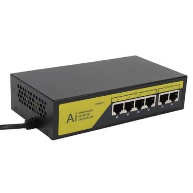 Imagem de Ymiko Switch PoE de 6 Portas Com 4 Portas Power over Ethernet de 10/100 Mbps e 2 de Uplink de 10/100 Mbps, Potência Total de 65 W para Câmeras IP, Pontos de Acesso Sem Fio, Telefones VoIP (#12)