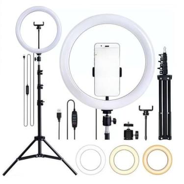Imagem de Ring Light Iluminador 8/10/12/18 Polegadas Com Tripé De 2.10 Metro ring light com tripé(12 polegadas)