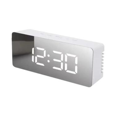 Imagem de Despertador Digital LED Com Display De Temperatura Luz Noturna Intelig