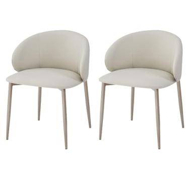 Imagem de Kit 2 Cadeiras com Braço Firenze Fratini Revestida Pu Nude Estrutura em Aço Carbono Champagne