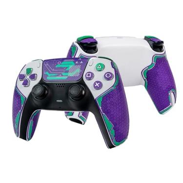 Imagem de Controller Grips for PS5 DualSense, Skin kit,Anti-Skid, Multi-Texture, Sweat Absorption, Pre-Cut Grips Tape, by SHADOW BOOLT (Purple, Green & Silver, Mecha Series 2.0 for DualSense)