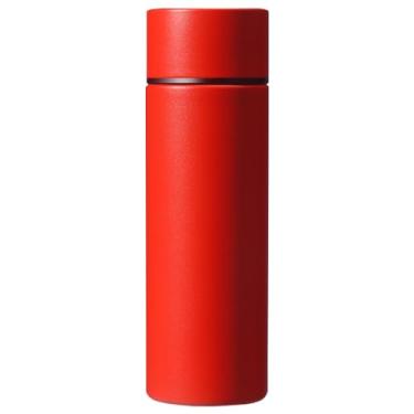 Imagem de Linda garrafa de água - Mini garrafa de aço inoxidável isolada de 142 g - Mantém fria por 12 horas, quente por 6 horas, perfeita para bolsa ou lancheira infantil (vermelha)