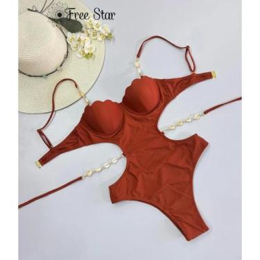 Imagem de Maiô Engana Mamãe com Bojo e Detalhes em Concha e Búzios  Moda Praia F