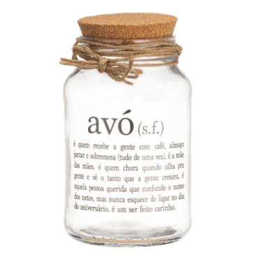 Imagem de Pote De Vidro Hermético 500ml Com Tampa De Rolha Para Armazenar Temperos, Biscoitos E Artesanato(Avó)