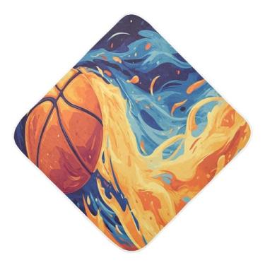 Imagem de STAYTOP Toalhas de bebê com capuz de musselina de basquete chama de desenho animado, toalha de banho super macia, toalhas de banho absorventes para banho recém-nascido unissex 89 x 89 cm