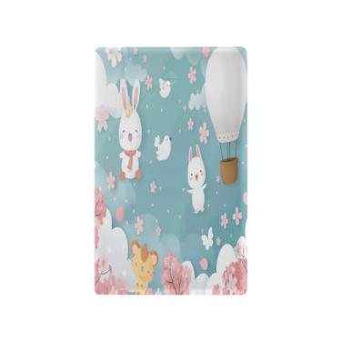 Imagem de Wassud Placa de cobertura de interruptor de luz, capas de tomada decorativas, placa de parede para tomadas elétricas, coelhos fofos, capas de tomada em branco