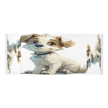 Imagem de Wassud Capas de lavadora e secadora de cachorro sorridente, protetor de lavadora com sacos de armazenamento, capa de geladeira à prova de poeira com bolsos para lavanderia doméstica, cozinha, 120 x 55