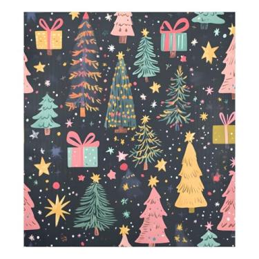 Imagem de STAYTOP Capa magnética para máquina de lavar louça, árvore de Natal e estrelas, 58 x 66 cm, capa decorativa para geladeira para porta da frente, adesivo magnético para máquina de lavar, painel de