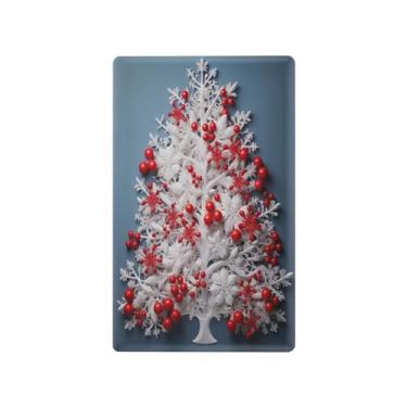 Imagem de Wassud Placa de cobertura para interruptor de luz de árvore de Natal com frutas vermelhas, 1 placa de tomada em branco decorativa para decoração de casa, sala de estar e quarto