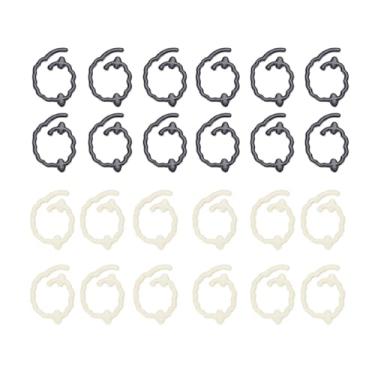 Imagem de Marcadores de ponto de tricô de metal Marcadores de ponto de crochê 24 unidades de liga de zinco espiral padrão de ovelha marcadores de tricô para artesanato em tecido tricô crochê (Preto e branco)