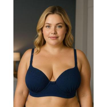 Imagem de Sutiã Plus Size Bojão com Detalhe em Renda Soutien Reforçado - c8 CARO