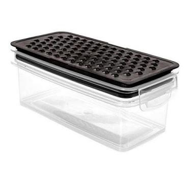 Imagem de Pote com Ralador 860ml p/ Alimentos Salada Legumes não Vaza - Plasútil
