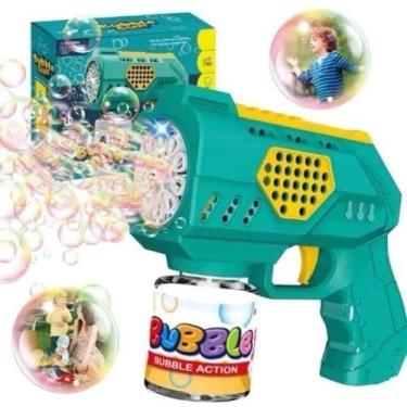 Imagem de Brinquedo Pistola Lança De Bolha Sabão Bubble Gun Com Luz - Ap Toys