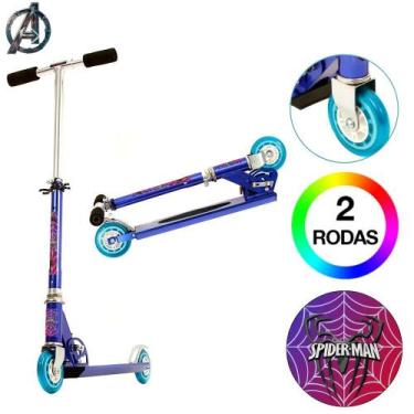 Imagem de Patinete Scooter Marvel SpiderMan Infantil Azul de Alumínio - DM Radic