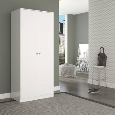 Imagem de Guarda-Roupa Solteiro com 2 Portas 75x175cm London Branco 6502