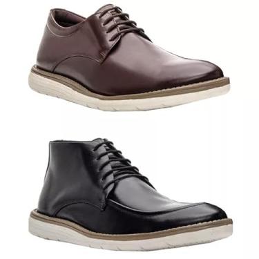 Imagem de Kit Sapato Social Masculino em Couro Legítimo, Confortável, Palmilha Ortopédica (Marrom/Preta, BR, Adulto, Numérico, 38)