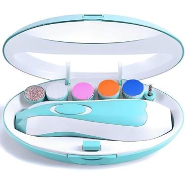 Imagem de Aparador de Unhas Cortador Elétrico para Bebê Recém Nascido, Azul