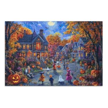 Imagem de Halloween Town Orange 1000 Piece Puzzles for Adults, Families Pieces Fit Together Suitablely