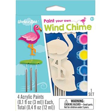 Imagem de Works of Ahhh... Mini Craft Set - Flamingo Wind Chime Build & Paint Family Craft Set