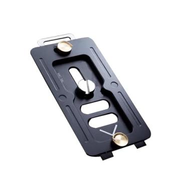 Imagem de Yunseity Placa de Liberação Rápida, Placa QR de Câmera de Liga de Alumínio Ultrafina Com Proteções de Segurança Duplas e Chave Embutida, para tripé de Câmera DSLR Cabeça Esférica monopé