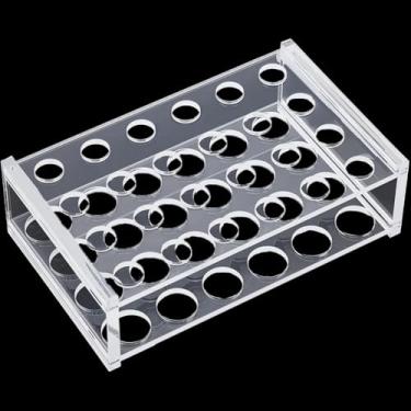 Imagem de CRASPIRE Rack de tubo de ensaio de acrílico transparente de 5 ml, 24 furos em 30 mm, 3 camadas, suporte para tubos de centrífuga organizador de mesa para testes de 5 ml, canetas de maquiagem