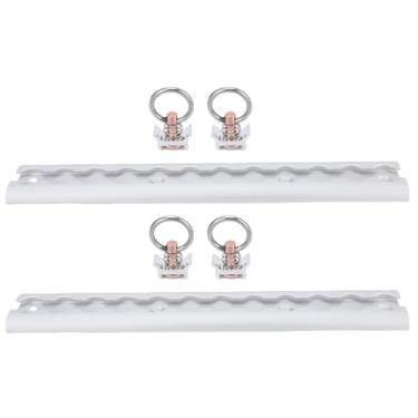 Imagem de AUNMAS de Amarração de Trilho de Alumínio de Trilho L 304 Mm Com 4 Anéis Deslizantes, Montagem de Caminhão Anodizado Resistente para Motocicletas ATVs Picapes Reboques Fechados (Prata)