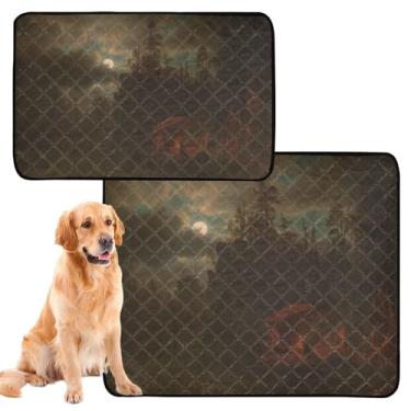 Imagem de TSENQUE Trappers Camp Albert Bierstadt Arte Reutilizável Almofada de Xixi para Gatos Pet Dog Lavável Tapete Impermeável para Gaiola de Cachorro À Prova de Vazamento Almofadas de Penico para Cães