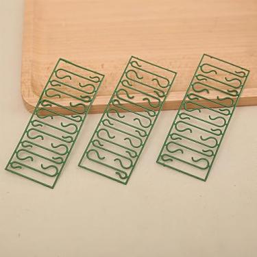 Imagem de 100 ganchos de árvore de enfeite verde de Natal mini ganchos de plástico para decoração de guirlanda de árvore de Natal