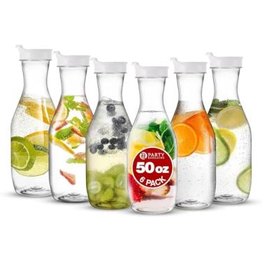 Imagem de Jarra de plástico transparente Bargains | Recipientes de água de qualidade premium e resistente | Excelente para chá gelado, suco em pó, frio, barra Mimosa, mais | 127 g., 6