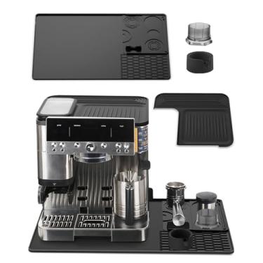 Imagem de Kit de acessórios para máquina de café Ninja Luxe Cafe Pro ES601 e ES701 – Inclui tapete superior + tapete de balcão de 58 x 38 cm com almofada de gotejamento + funil de filtro de porta + Tamping
