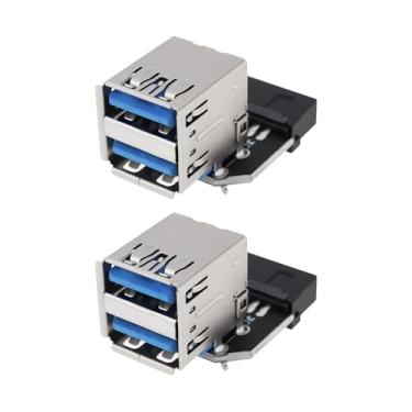 Imagem de OTOTEC 2 peças placa mãe USB3.0 19PIN / 20PIN para 2 portas USB3.0 adaptador fêmea para computador