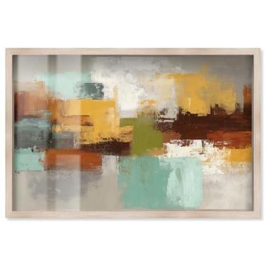 Imagem de Arte abstrata de parede minimalista Tones II Shadowbox da Art Remedy, moldura loira, 63 x 43 cm