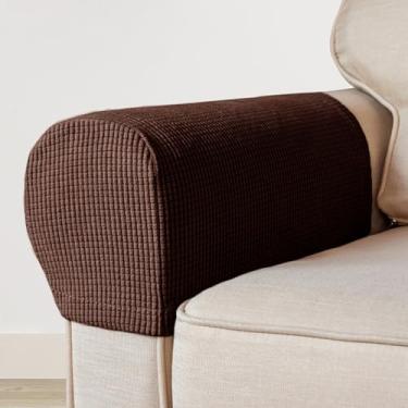 Imagem de Capas para cadeira de apoio de braço, conjunto de 2 capas de poltrona elásticas para braços, capas de braço de sofá de poliéster elastano antiderrapantes capas para poltronas reclináveis para protetor