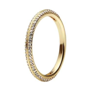 Imagem de Anel Feminino Em Prata Esterlina 925 Com Ouro Rosa E Pedra Em Forma De