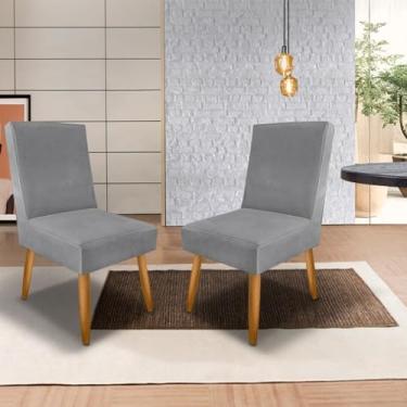Imagem de Kit 2 Cadeiras Modernas para Cozinha e Sala de Jantar - Design Contemporâneo e Confortável(Cinza)