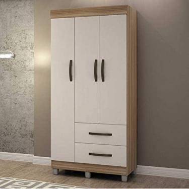 Imagem de Roupeiro 3 Pts Paris Cedro/Off White - CHF Móveis