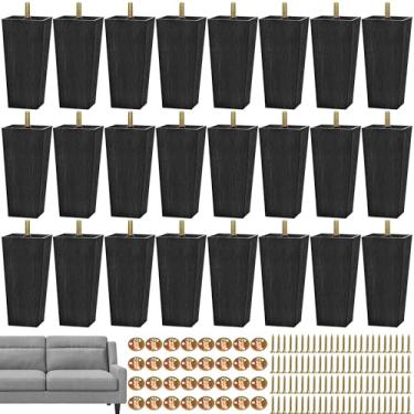 Imagem de TURSTIN 24 peças de substituição de pernas de móveis de plástico de 14,5 cm pernas de sofá quadradas afuniladas pernas de sofá de meados do século pés para poltronas sofá-cama mesa de centro cômoda