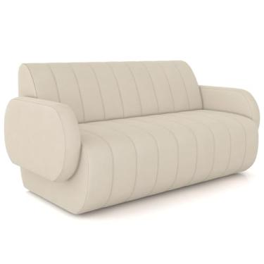 Imagem de Sofá 2 Lugares Sala Living Orgânico 148cm Fávara K01 Veludo Bege - Lyam Decor