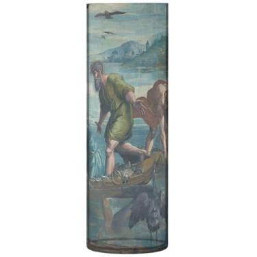 Imagem de Vaso de mesa central cilíndrica para mesa Raphael Miraculous Draft Fishes Vaso redondo de plástico bonito impressão personalizada decoração de casa sala de estar, 30 cm x 9,9 cm