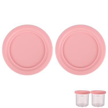 Imagem de 2 peças de substituição de tampas redondas, diâmetro de 11,5 cm, tampa de recipiente de silicone para armazenamento de alimentos, tampa de lata compatível com Ninja Creami NC301 NC300 NC299AMZ Series