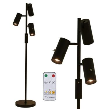 Imagem de Luminária de chão em formato de árvore com LED de 3W, luminária de chão moderna com controle remoto e por toque, luminária alta com 3 luzes LED giratórias para sala de estar, quarto e escrit