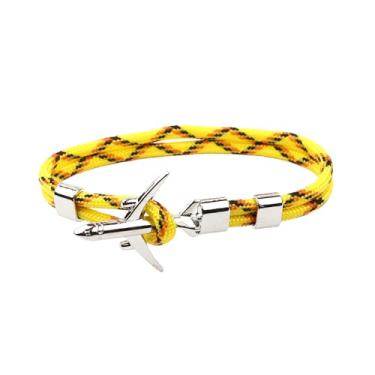 Imagem de HoHaNa Pulseiras de Âncora de Avião Masculino Pingente de Corrente de Corda Masculino Feminino Estilo Força Aérea Gancho Esportivo de Metal, Medium, Paracord, Sem Pedra Preciosa