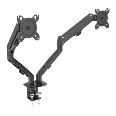 Imagem de Suporte de mesa para monitor duplo G08-24 para telas LCD de 13 a 27 polegadas, suporte de mesa de braço duplo ajustável giratório e inclinável (preto)